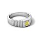 5 - Angelo 0.25 ct (4.00 mm) Yellow Diamond Ribbed Shank Solitaire Men Band 