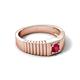 5 - Angelo 0.27 ct Ruby Ribbed Shank Solitaire Men Band (7 mm) 