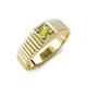 4 - Angelo 0.32 ct (4.00 mm) Peridot Ribbed Shank Solitaire Men Band 
