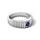 5 - Angelo 0.30 ct (4.00 mm) Blue Sapphire Ribbed Shank Solitaire Men Band 