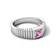 5 - Angelo 0.26 ct (4.00 mm) Pink Sapphire Ribbed Shank Solitaire Men Band 