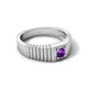 5 - Angelo 0.20 ct (4.00 mm) Amethyst Ribbed Shank Solitaire Men Band 