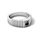5 - Angelo 0.27 ct (4.00 mm) Black Diamond Ribbed Shank Solitaire Men Band 