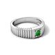 5 - Angelo 0.29 ct (4.00 mm) Green Garnet Ribbed Shank Solitaire Men Band 