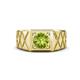 1 - Jabari 1.10 ct (6.50 mm) Peridot Criss Cross Design Shank Solitaire Men Band 