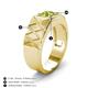 3 - Jabari 1.10 ct (6.50 mm) Peridot Criss Cross Design Shank Solitaire Men Band 