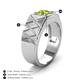 3 - Jabari 1.10 ct (6.50 mm) Peridot Criss Cross Design Shank Solitaire Men Band 