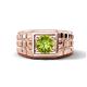 1 - Kellan 1.10 ct (6.50 mm) Peridot Geometric Square Side Design Solitaire Men Band 