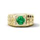 1 - Kellan 0.80 ct (6.00 mm) Emerald Geometric Square Side Design Solitaire Men Band 