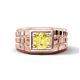 1 - Kellan 0.95 ct (6.00 mm) Yellow Sapphire Geometric Square Side Design Solitaire Men Band 