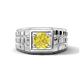 1 - Kellan 0.80 ct (6.00 mm) Yellow Diamond Geometric Square Side Design Solitaire Men Band 