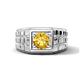 1 - Kellan 0.87 ct (6.50 mm) Citrine Geometric Square Side Design Solitaire Men Band 