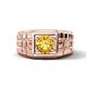 1 - Kellan 0.87 ct (6.50 mm) Citrine Geometric Square Side Design Solitaire Men Band 