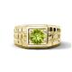 1 - Kellan 1.10 ct (6.50 mm) Peridot Geometric Square Side Design Solitaire Men Band 