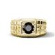 1 - Kellan 1.00 ct (6.00 mm) Black Diamond Geometric Square Side Design Solitaire Men Band 
