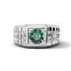 1 - Kellan 1.00 ct (6.50 mm) Lab Created Alexandrite Geometric Square Side Design Solitaire Men Band 