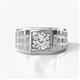 1 - Kellan 1.00 ct (6.50 mm) Moissanite Geometric Square Side Design Solitaire Men Band 
