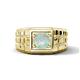 1 - Kellan 0.66 ct (6.50 mm) Opal Geometric Square Side Design Solitaire Men Band 