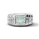 1 - Kellan 0.66 ct (6.50 mm) Opal Geometric Square Side Design Solitaire Men Band 