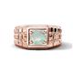 1 - Kellan 0.66 ct (6.50 mm) Opal Geometric Square Side Design Solitaire Men Band 