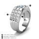 4 - Kellan 0.87 ct (6.50 mm) Aquamarine Geometric Square Side Design Solitaire Men Band 