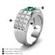 4 - Kellan 0.80 ct (6.00 mm) Emerald Geometric Square Side Design Solitaire Men Band 