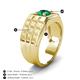 4 - Kellan 0.80 ct (6.00 mm) Emerald Geometric Square Side Design Solitaire Men Band 