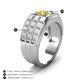 4 - Kellan 0.95 ct (6.00 mm) Yellow Sapphire Geometric Square Side Design Solitaire Men Band 