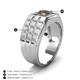 4 - Kellan 1.00 ct (6.50 mm) Smoky Quartz Geometric Square Side Design Solitaire Men Band 