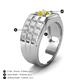 4 - Kellan 0.80 ct (6.00 mm) Yellow Diamond Geometric Square Side Design Solitaire Men Band 