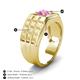 4 - Kellan 1.10 ct (6.00 mm) Pink Sapphire Geometric Square Side Design Solitaire Men Band 