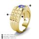 4 - Kellan 0.92 ct (6.50 mm) Tanzanite Geometric Square Side Design Solitaire Men Band 