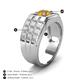 4 - Kellan 0.87 ct (6.50 mm) Citrine Geometric Square Side Design Solitaire Men Band 