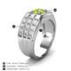 4 - Kellan 1.10 ct (6.50 mm) Peridot Geometric Square Side Design Solitaire Men Band 