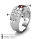 4 - Kellan 1.05 ct (6.50 mm) Red Garnet Geometric Square Side Design Solitaire Men Band 