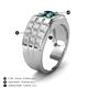 4 - Kellan 0.95 ct (6.50 mm) London Blue Topaz Geometric Square Side Design Solitaire Men Band 