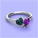 3 - Sasha Heart Shape London Blue Topaz & Pear Shape Amethyst 2 Stone Duo Ring 