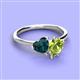 3 - Sasha Heart Shape London Blue Topaz & Pear Shape Peridot 2 Stone Duo Ring 