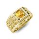 5 - Kellan 0.87 ct (6.50 mm) Citrine Geometric Square Side Design Solitaire Men Band 