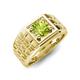 5 - Kellan 1.10 ct (6.50 mm) Peridot Geometric Square Side Design Solitaire Men Band 