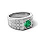 6 - Kellan 0.80 ct (6.00 mm) Emerald Geometric Square Side Design Solitaire Men Band 