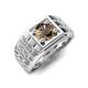 5 - Kellan 1.00 ct (6.50 mm) Smoky Quartz Geometric Square Side Design Solitaire Men Band 