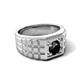 6 - Kellan 1.00 ct (6.00 mm) Black Diamond Geometric Square Side Design Solitaire Men Band 