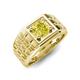 5 - Kellan 0.80 ct (6.00 mm) Yellow Diamond Geometric Square Side Design Solitaire Men Band 