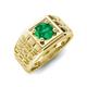 5 - Kellan 0.80 ct (6.00 mm) Emerald Geometric Square Side Design Solitaire Men Band 