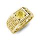 5 - Kellan 0.95 ct (6.00 mm) Yellow Sapphire Geometric Square Side Design Solitaire Men Band 