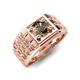 5 - Kellan 1.00 ct (6.50 mm) Smoky Quartz Geometric Square Side Design Solitaire Men Band 