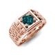5 - Kellan 0.95 ct (6.50 mm) London Blue Topaz Geometric Square Side Design Solitaire Men Band 