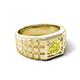 6 - Kellan 0.80 ct (6.00 mm) Yellow Diamond Geometric Square Side Design Solitaire Men Band 