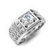 5 - Kellan 1.00 ct (6.50 mm) Moissanite Geometric Square Side Design Solitaire Men Band 
